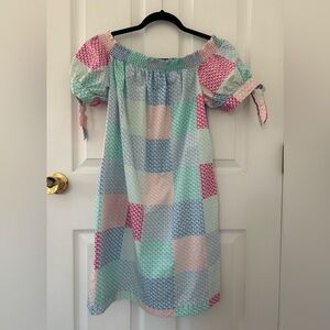 Vineyard Vines for Target Patchwork Whale Print Off-Shoulder Dress